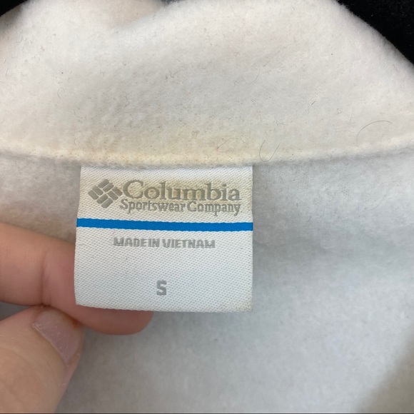 COLUMBIA WHITE FLEECE ZIP-UP JACKET {Small} - Picture 5 of 7